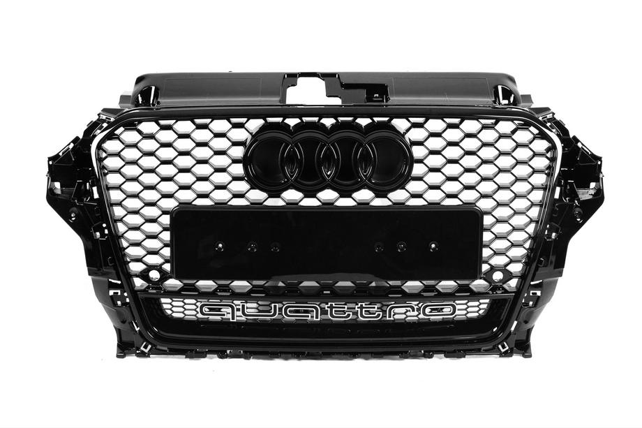 Audi A3 2012–2020 Främre grill i RS-stil med Quattro-tekst (2012-2016, svart) Image