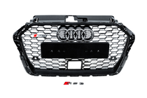 Audi A3 2012–2020 RS-style frontgrill (2016-2020, svart/grå) foto 1