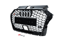 Audi A3 2012–2020 RS-style frontgrill (2016-2020, svart/grå) foto 2