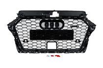 Audi A3 2012–2020 RS-style frontgrill (2016-2020, svart/grå) foto 4