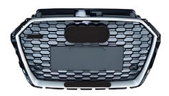 Audi A3 2012–2020 Frontgrill i RS-stil (2016-2020, svart/grå med krom) foto 1