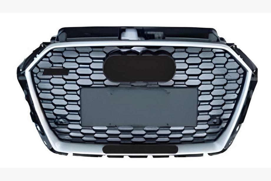 Audi A3 2012–2020 Frontgrill i RS-stil (2016-2020, svart/grå med krom) Image