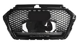 Audi A3 2012–2020 Frontgrill i RS-stil med Quarrto-tekst (2016-2020, svart) foto 1