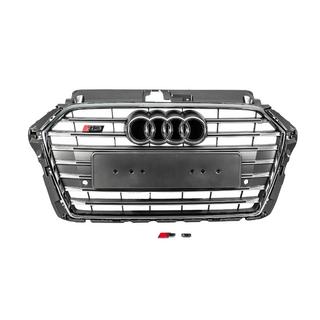 Frontgrill S-style (2016-2020, grå med krom) Audi A3 2012–2020 foto 1
