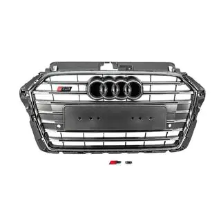 Frontgrill S-style (2016-2020, grå med krom) Audi A3 2012–2020 foto 1