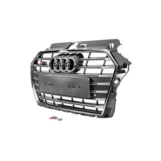 Frontgrill S-style (2016-2020, grå med krom) Audi A3 2012–2020 foto 2