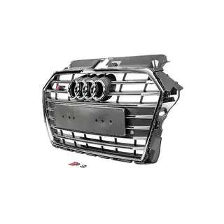 Frontgrill S-style (2016-2020, grå med krom) Audi A3 2012–2020 foto 2