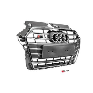 Frontgrill S-style (2016-2020, grå med krom) Audi A3 2012–2020 foto 3