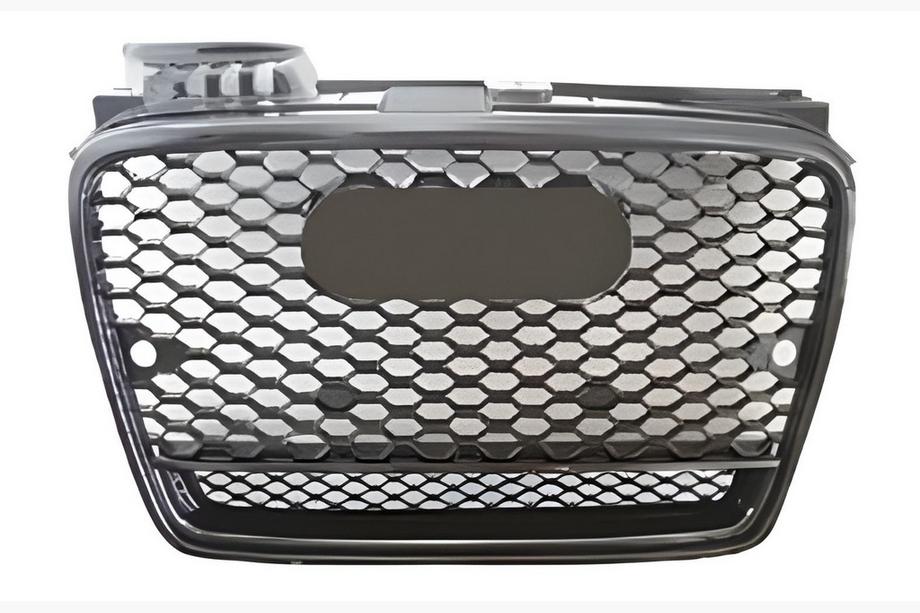 Audi A4 B7 2004–2008 Frontgrill RS-style V-2 (svart med krom) Image