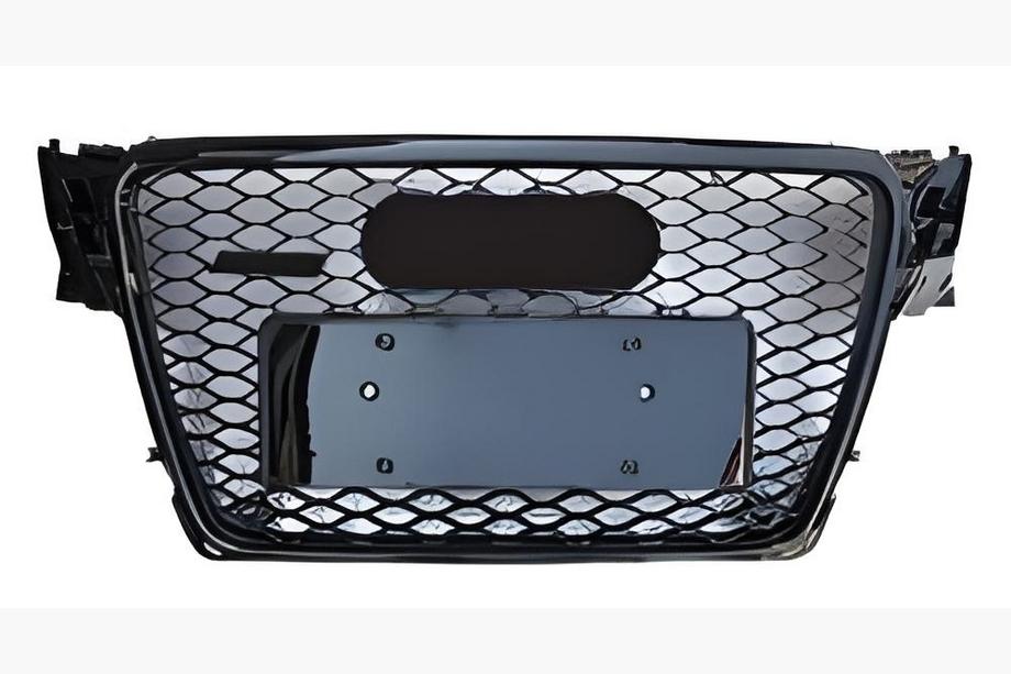 Audi A4 B8 2007–2015 Frontgrill RS-style V-1 (2007-2011, svart med krom) Image