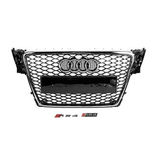 RS-style V-2 frontgrill (2007-2011, svart med krom) Audi A4 B8 2007–2015 foto 1