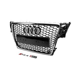 RS-style V-2 frontgrill (2007-2011, svart med krom) Audi A4 B8 2007–2015 foto 2