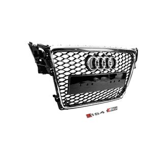 RS-style V-2 frontgrill (2007-2011, svart med krom) Audi A4 B8 2007–2015 foto 3