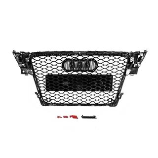 RS-style V-2 frontgrill (2007-2011, svart med krom) Audi A4 B8 2007–2015 foto 4