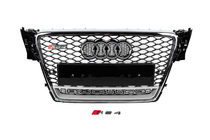 Audi A4 B8 2007–2015 Frontgrill med Quattro-text, RS-style (2007-2011, svart) foto 1