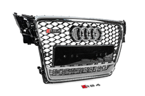 Audi A4 B8 2007–2015 Frontgrill med Quattro-text, RS-style (2007-2011, svart) foto 3