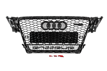 Audi A4 B8 2007–2015 Frontgrill med Quattro-text, RS-style (2007-2011, svart) foto 4