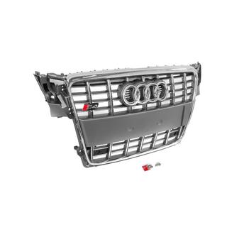 Frontgrill i RS-stil (2007-2011, grå med krom) Audi A4 B8 2007–2015 foto 3