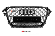 Audi A4 B8 2007–2015 Främre svart grill i RS-stil med Quattro-emblem (2012-2015) foto 1