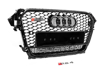 Audi A4 B8 2007–2015 Främre svart grill i RS-stil med Quattro-emblem (2012-2015) foto 2