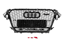 Audi A4 B8 2007–2015 Främre svart grill i RS-stil med Quattro-emblem (2012-2015) foto 4