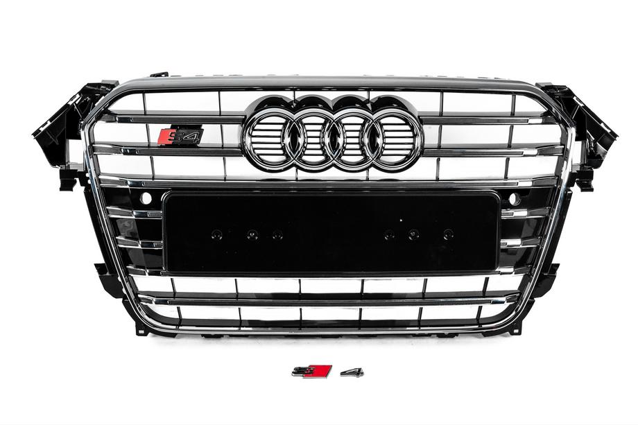 Audi A4 B8 2007–2015 Frontgrill S-style (2012-2015, svart med krom) Image