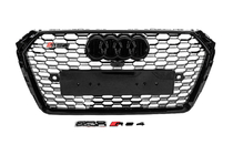 Audi A4 B9 2015–2024 Främre grill i RS-stil med Quattro-tekst (2015-2019, svart) foto 1