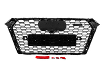 Audi A4 B9 2015–2024 Främre grill i RS-stil med Quattro-tekst (2015-2019, svart) foto 4