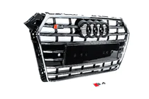 Audi A4 B9 2015–2024 Frontgrill S-style (2015-2019, krom+svart) foto 3