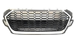 Audi A5 2016–2025 RS-style frontgrill (utan logotyp, 2020-2025, svart med krom) foto 1