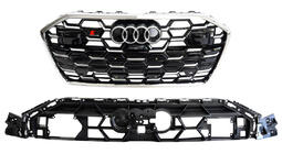 Audi A6 C8 2018–2025 RS-style frontgrill (2024- , grå med krom) foto 4