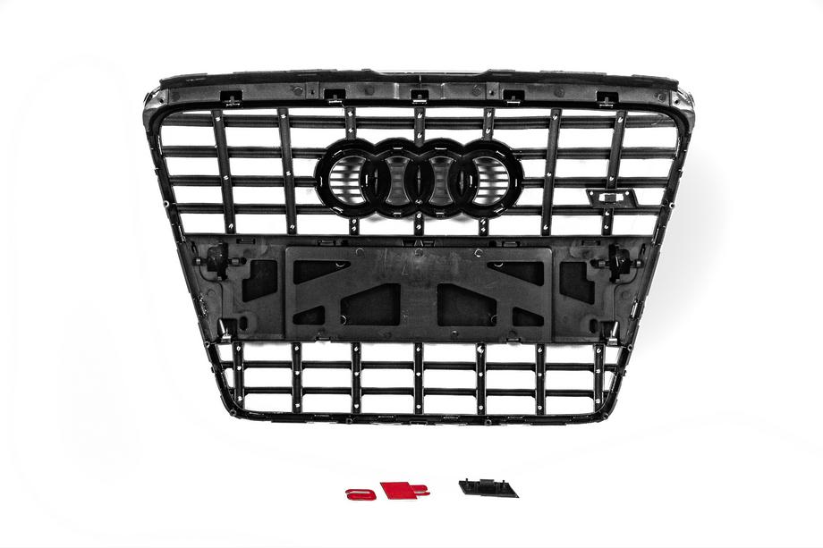 Audi A6 C6 2004–2011 Främre grill S-style (svart med krom) Foto 5