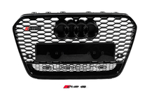 Audi A6 C7 2011–2017 Svart frontgrill i RS-stil med Quattro-emblem (2011-2014) foto 1