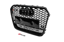 Audi A6 C7 2011–2017 Svart frontgrill i RS-stil med Quattro-emblem (2011-2014) foto 2