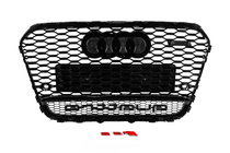 Audi A6 C7 2011–2017 Svart frontgrill i RS-stil med Quattro-emblem (2011-2014) foto 4