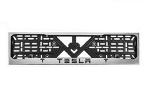 Tesla Kromad registreringsskyltsram (1 st, rostfritt stål) foto 1
