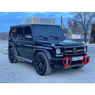 Stötfångarinsatser i rostfritt stål (2 st, AMG) Mercedes G class W463 1990–2018 foto 2