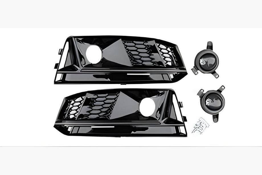 Audi A4 B9 2015–2024 Dimljusgaller med dimljus RS-Style (2015-2019, 2 st, svart) Image