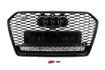 Audi A6 C7 2011–2017 Svart RS-style frontgrill med Quattro-emblem (2014-2017) foto 1