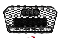 Audi A6 C7 2011–2017 Svart RS-style frontgrill med Quattro-emblem (2014-2017) foto 4