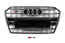 Audi A6 C7 2011–2017 Svart frontgrill med kromram S-Style (2014-2017) foto 1