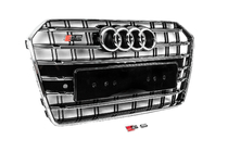 Audi A6 C7 2011–2017 Svart frontgrill med kromram S-Style (2014-2017) foto 3