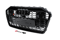 Audi A6 C8 2018–2025 Frontgrill i RS-stil (med ACC, svart) foto 2