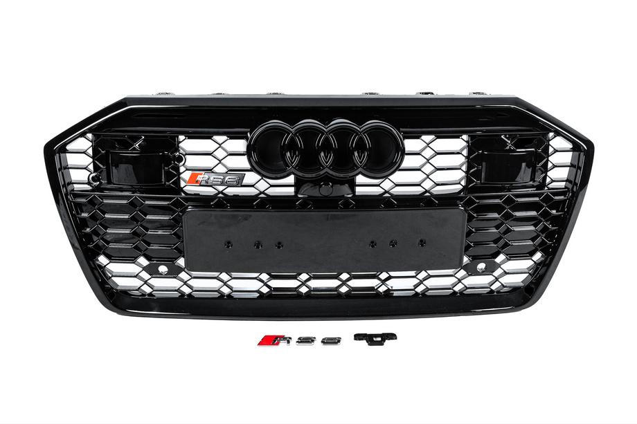 Audi A6 C8 2018–2025 Frontgrill i RS-stil (med ACC, svart) Image