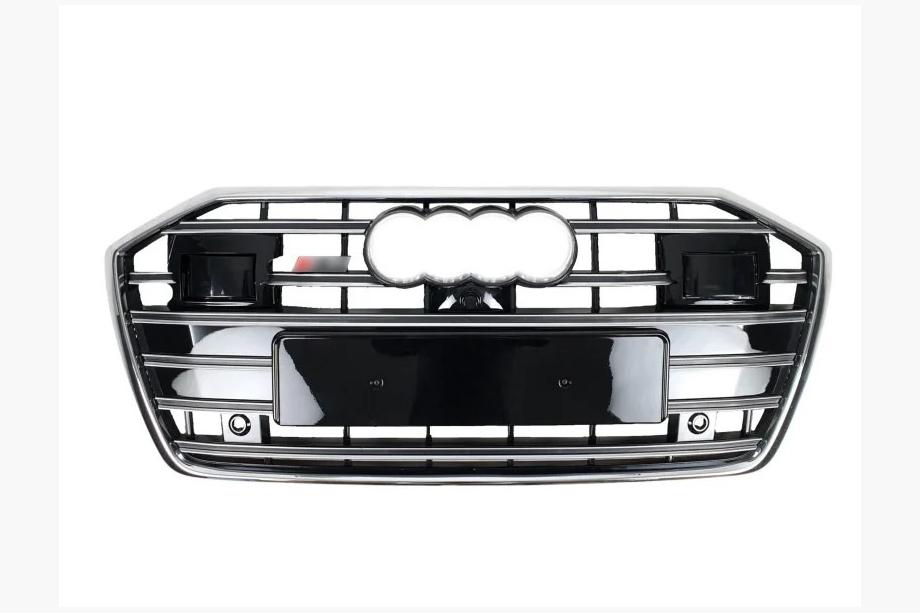 Audi A6 C8 2018–2025 Frontgrill S-style (med ACC, svart med krom) Image