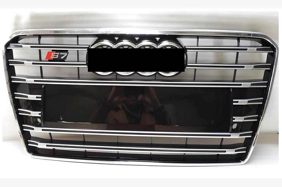 Audi A7 2010–2018 S-Style frontgrill (2015-2018, svart med krom) Image
