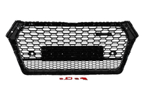 Audi Q5 2017–2025 RSQ-Style frontgrill utan logotyp (2017-2020, svart med krom) foto 4
