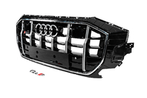 Audi Q8 2018– Frontgrill SQ-Style (2018-2023, svart med krom) foto 2