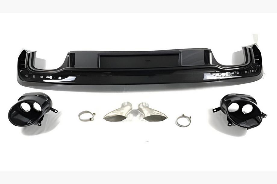 Audi A4 B9 2015–2024 Bakre diffuser med RS-Style V-2 avgasutblås (2019-2024) Image