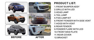Ford Ranger 2011–2022 Karosserikit (F150 Raptor 2023 design) foto 3